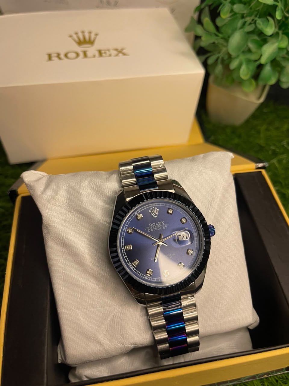 ROLEX Blue Dial Men’s Luxury Watch – Stainless Steel