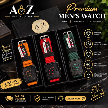 A&Z Premium Men’s Fashion Watch – 3 Color Stylish Watch