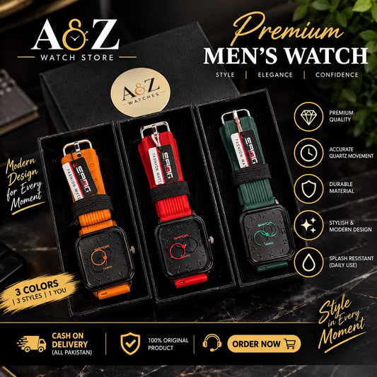 A&Z Premium Men’s Fashion Watch – 3 Color Stylish Watch