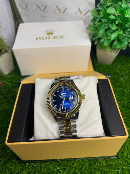 ROLEX Blue Dial Gold & Silver Men’s Luxury Watch