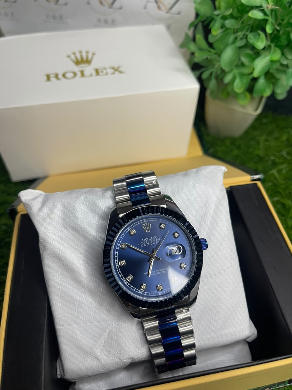 ROLEX Blue Dial Men’s Luxury Watch – Stainless Steel