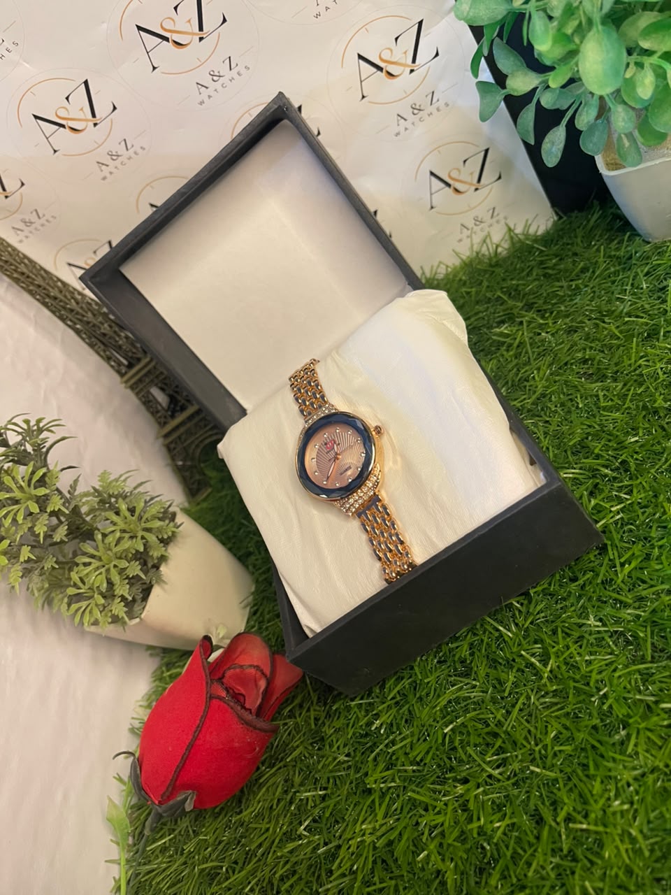 A&Z Premium Gold Ladies Watch – Elegant Luxury Quartz Watch