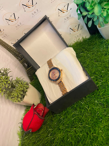 A&Z Premium Gold Ladies Watch – Elegant Luxury Quartz Watch