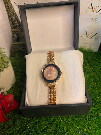 A&Z Premium Gold Ladies Watch – Elegant Luxury Quartz Watch