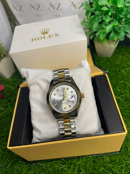 Premium White Dial Men’s Watch – Gold & Silver Two-Tone Bracelet | A&Z Watch Store